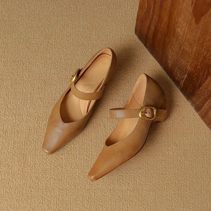 Womens Genuine Leather Heels Classic Fit