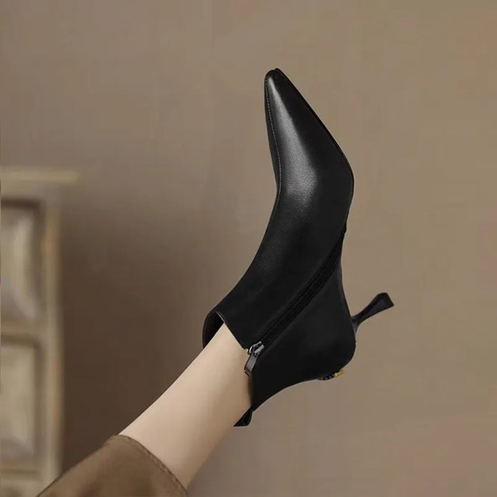 Womens Ankle Boots Suede Pointed Toe