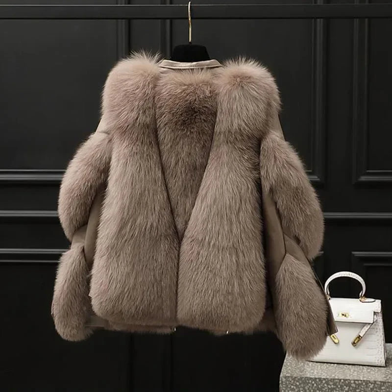 Womens Parka Coat Faux Fur Warm Winter