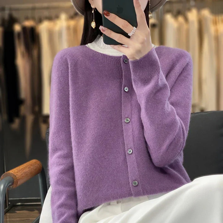Womens Wool Cardigan Sweater Soft Open Front