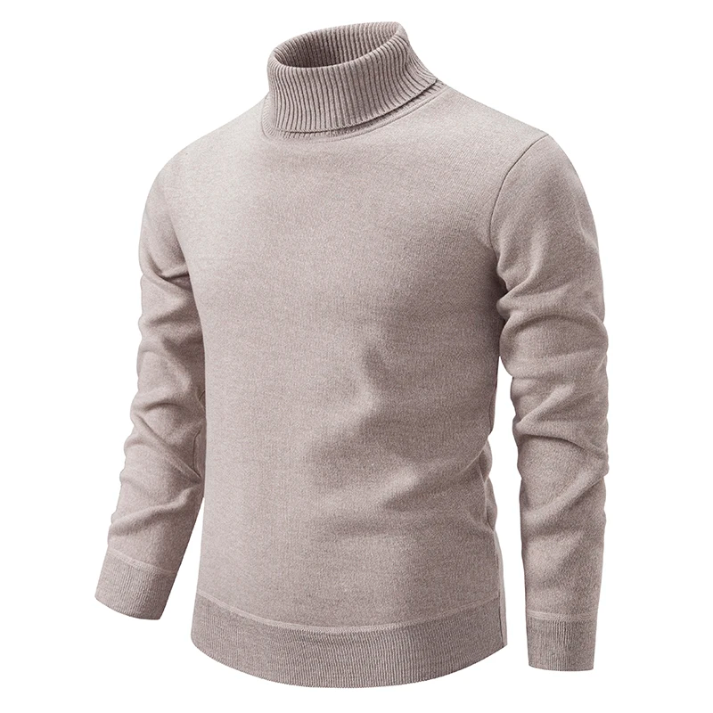 Mens Cotton Turtleneck Jumper Knitwear Autumn Fit