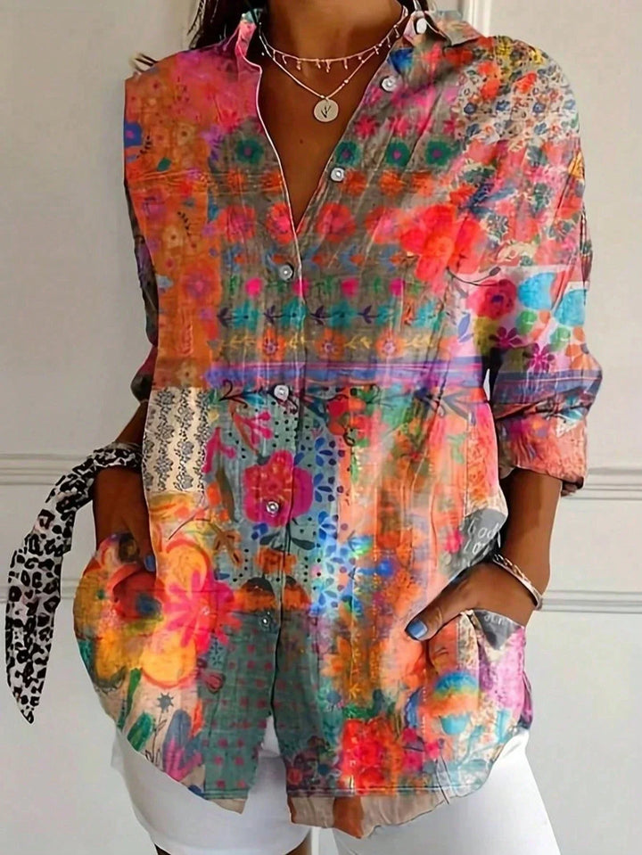 Womens Summer Blouse Lightweight Relaxed Fit