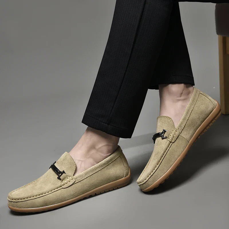 Mens Loafers Suede Slip-On
