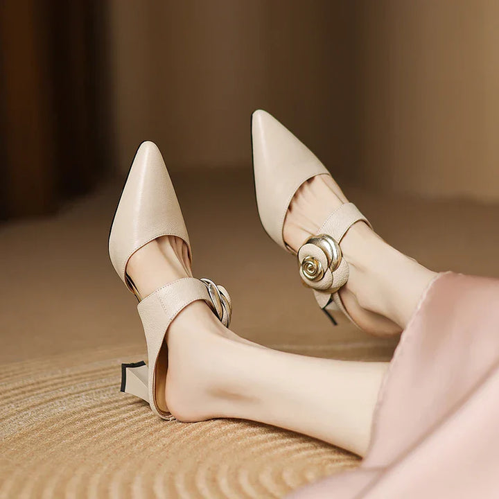 Womens Genuine Leather Heels Classic Fit