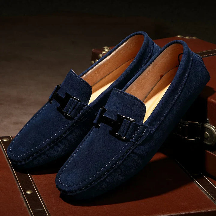 Mens Slip-On Loafers Suede Soft Leather Comfortable - BritishMode