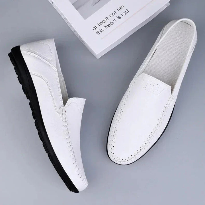 Mens Leather Loafers Slip-On Classic Fit