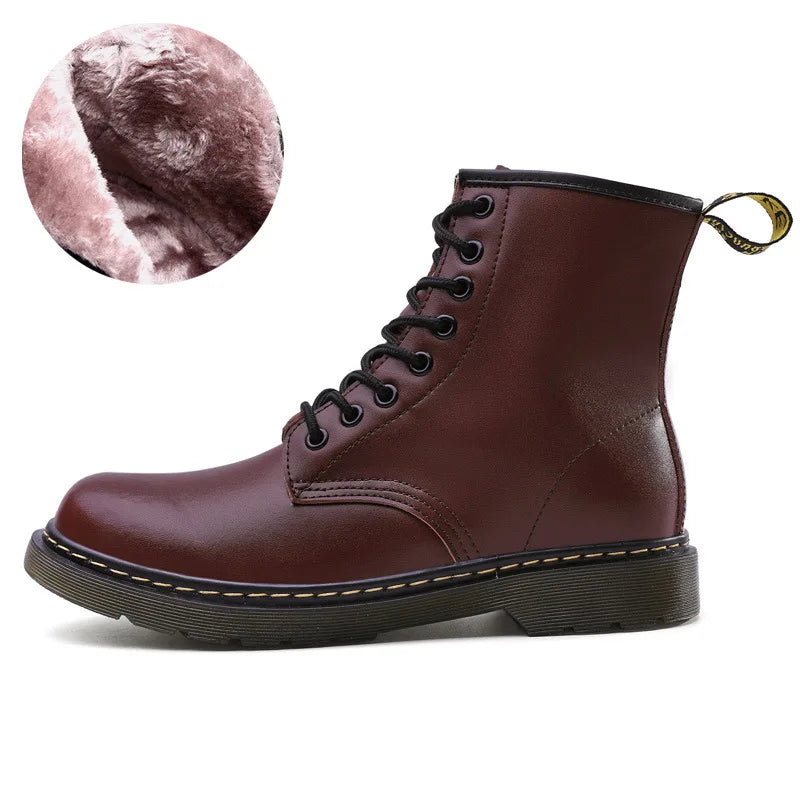 Mens Chelsea Boots Leather Warm Insulated
