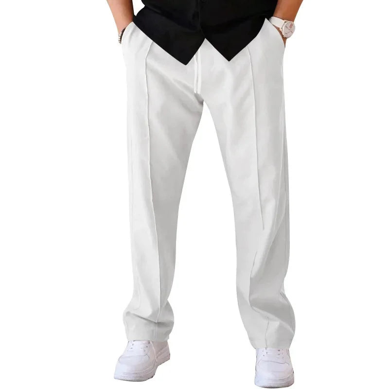 Womens Straight Leg Pants with Elastic Waist Comfortable Fit