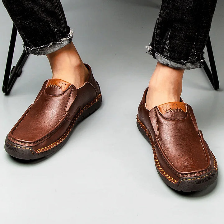 Mens Loafers Genuine Leather Slip-On