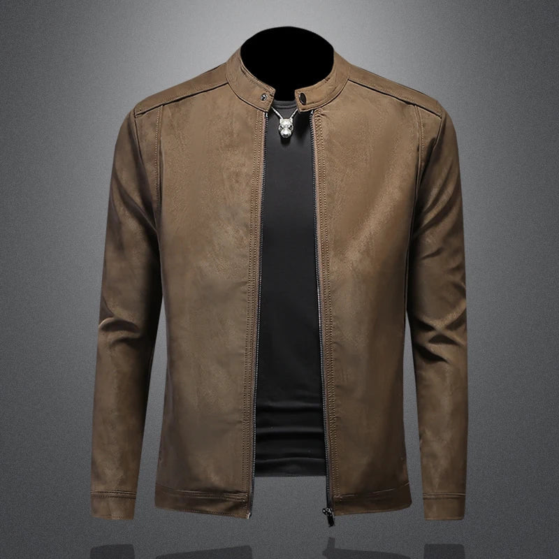 Mens Biker Leather Jacket Genuine Material - BritishMode