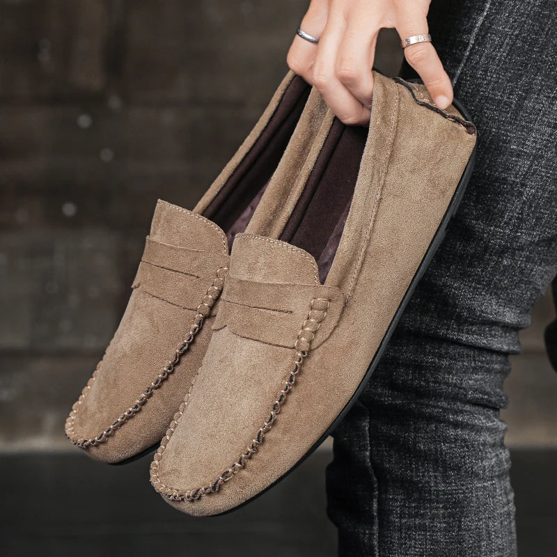 Mens Leather Slip-On Shoes Stylish Fit