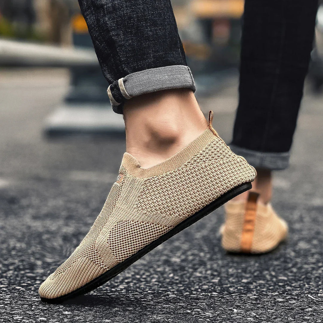 Mens Loafers Mesh Upper Slip-On