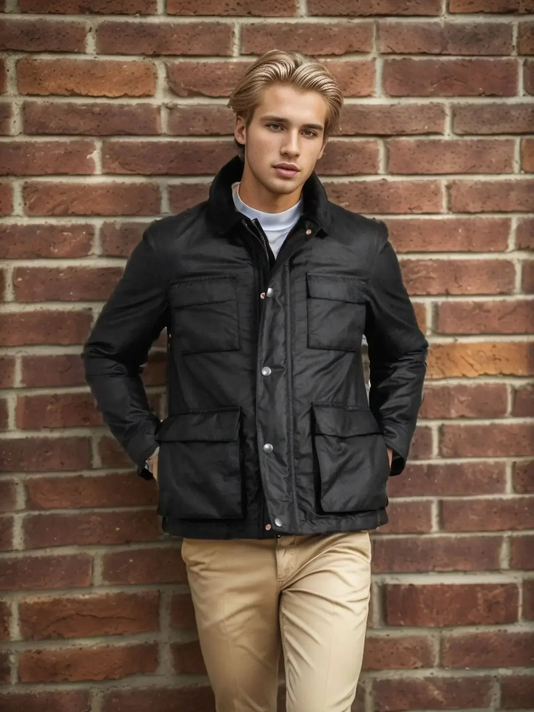 Mens Bomber Jacket Multi-Pocket Comfortable Fit