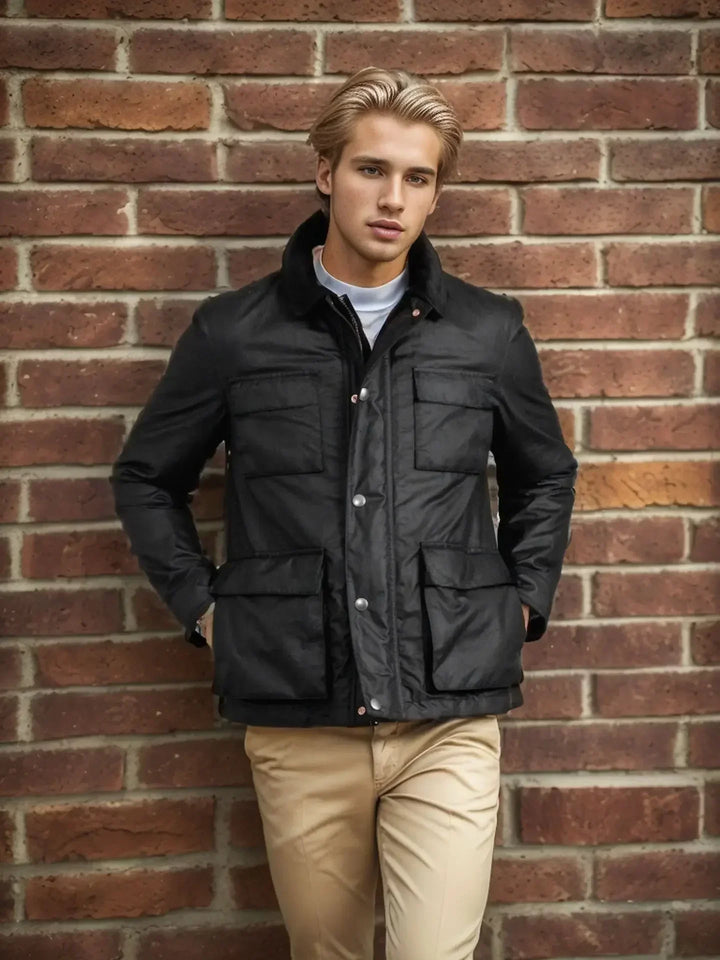 Mens Bomber Jacket Multi-Pocket Comfortable Fit