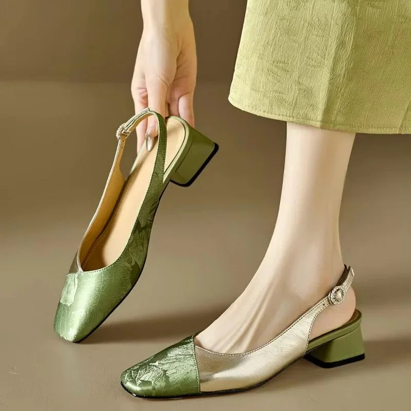 Womens Slingback Pump Leather Classic Fit - BritishMode