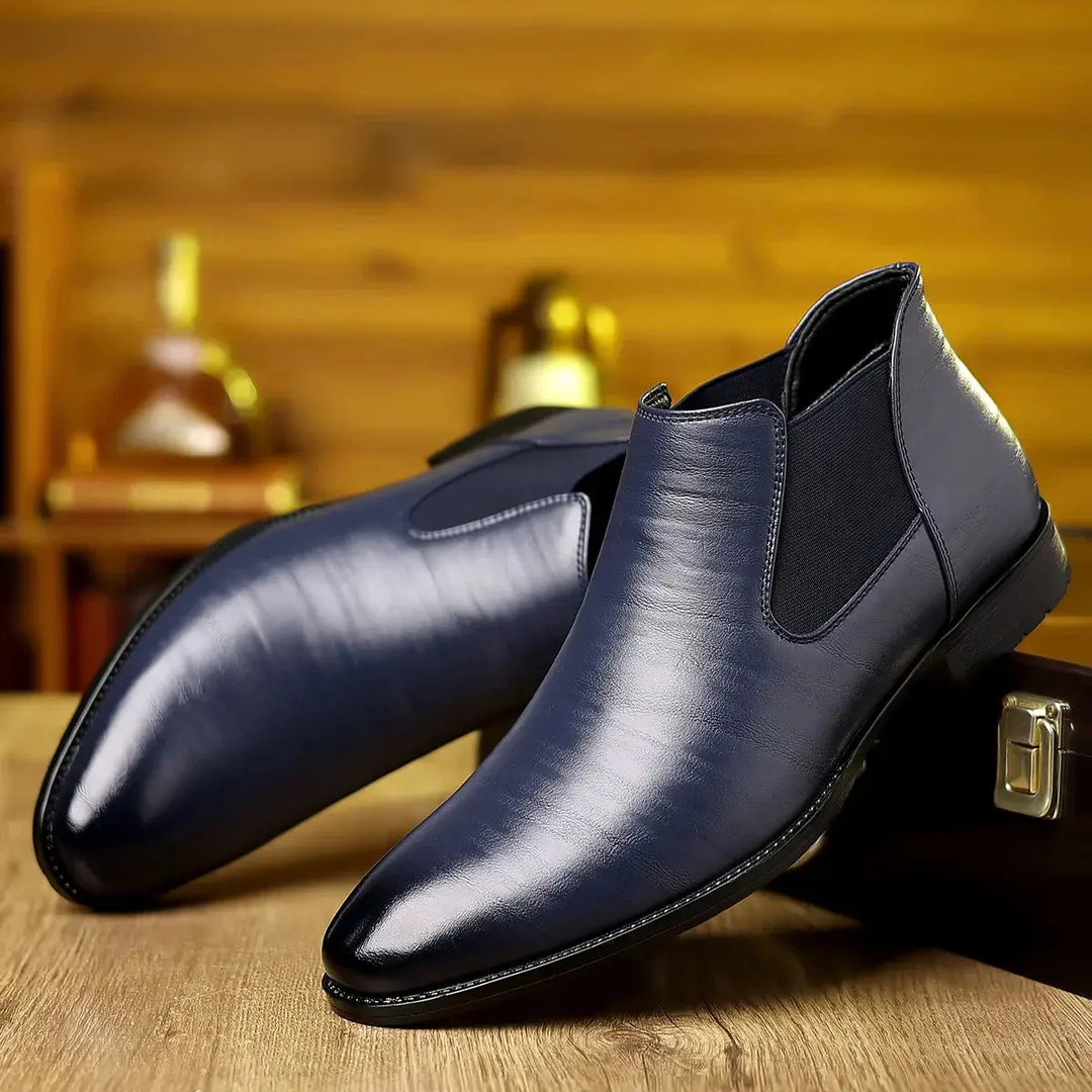 Mens Leather Business Casual Boots Comfortable Timeless Style