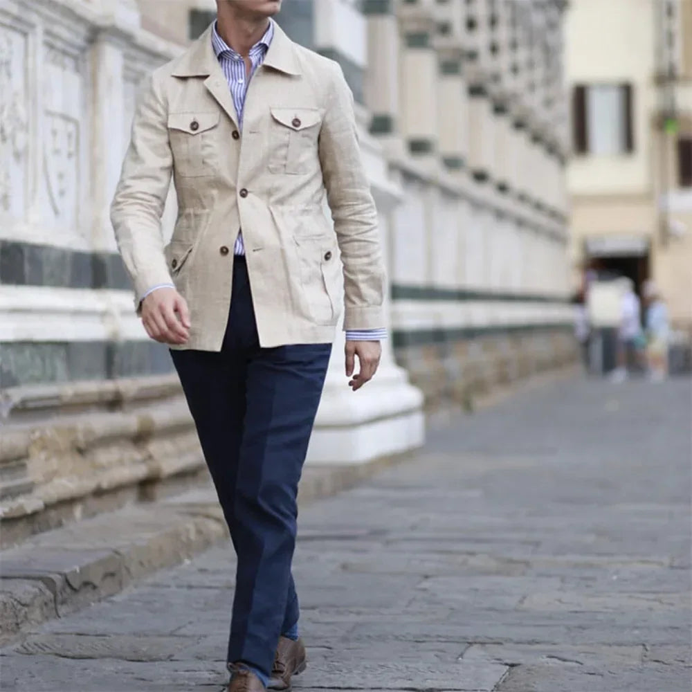 Mens Safari Jacket Cotton Classic Fit - BritishMode