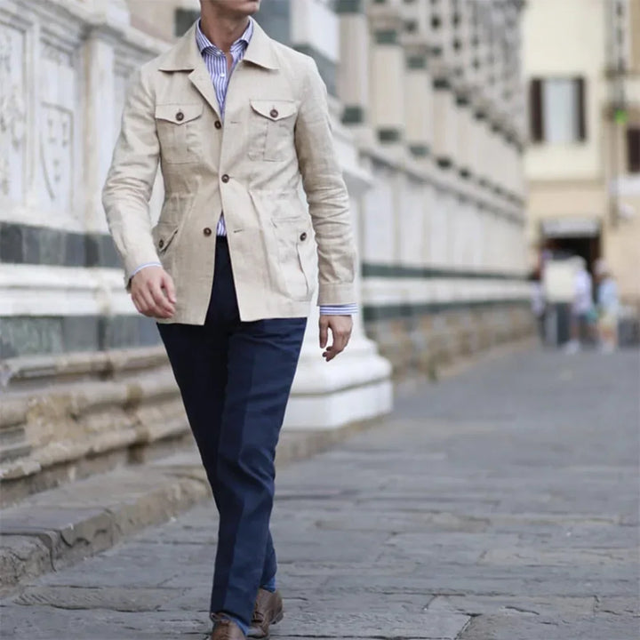 Mens Safari Jacket Cotton Classic Fit - BritishMode