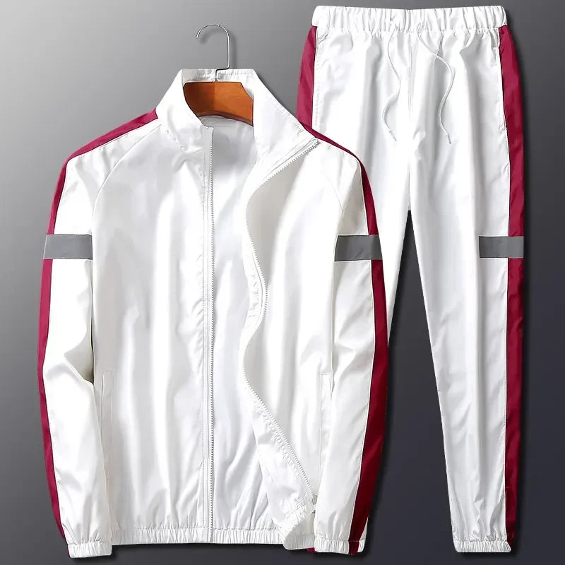 Mens Athletic Tracksuit Set Zip Jacket and Sweatpants - BritishMode