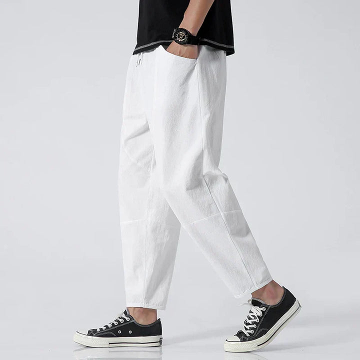 Mens Casual Pants with Elastic Waistband Comfortable Fit