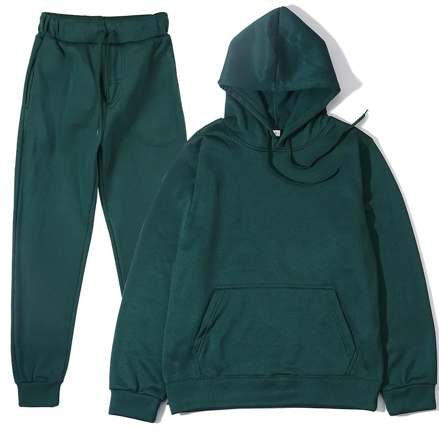 Unisex Sweatshirt and Sweatpants Set Crew Neck Classic Fit - BritishMode