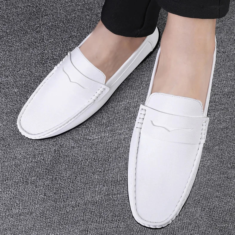Mens Penny Loafers Leather Slip-On