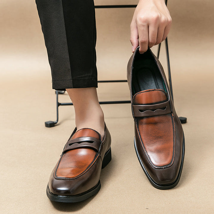 Mens Leather Loafers Slip-On Comfortable