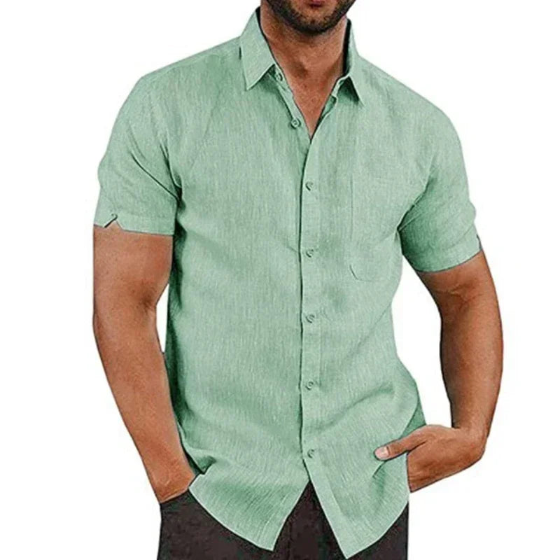Mens Casual Shirt Breathable Summer Fit