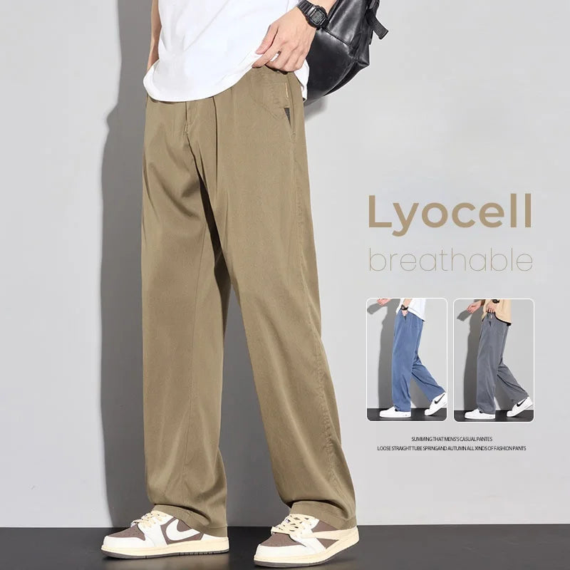 Mens Stretch Cotton Trousers Comfortable Fit - BritishMode