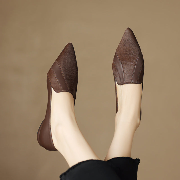 Womens Flats Genuine Leather Slip-On Style