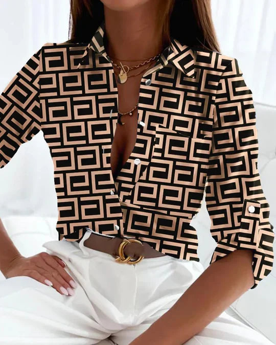 Womens Summer Top with Stripe Pattern Stylish Fit