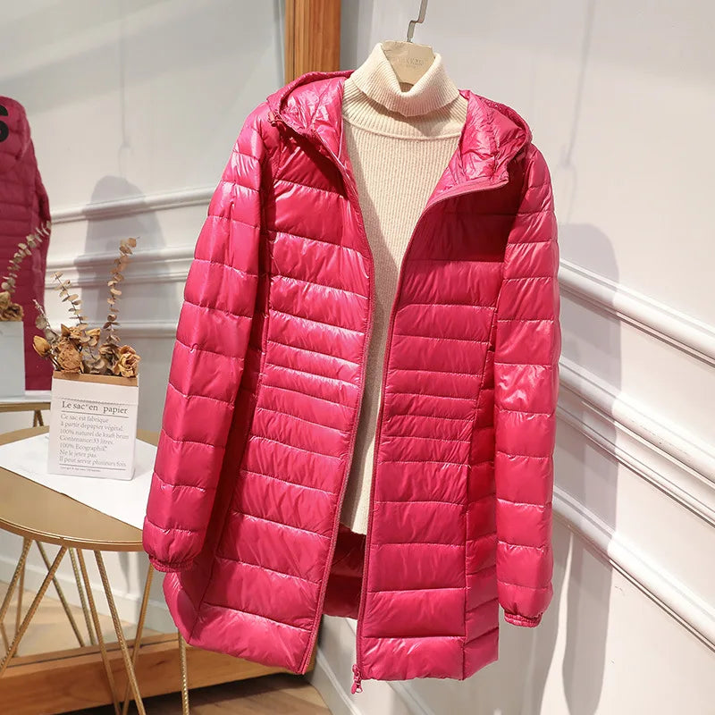 Womens Insulated Down Parka Warm Lightweight Fit