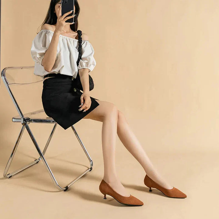 Womens Kitten Heel Pumps Classic Fit