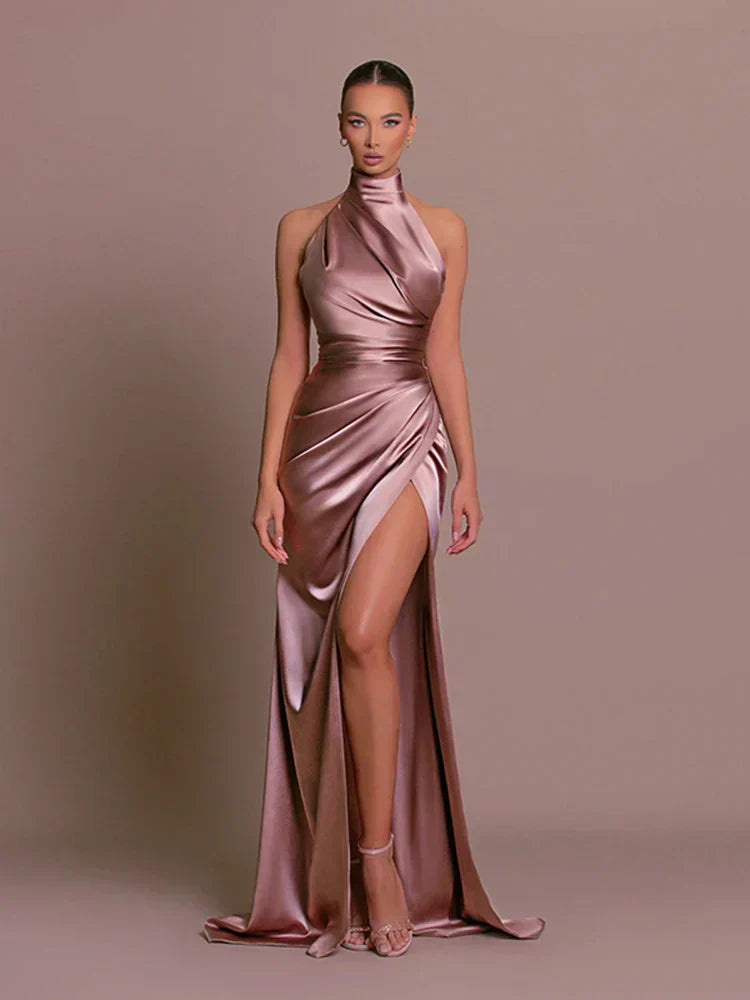Womens Formal Gown Long Sleeve Elegant Fit - BritishMode