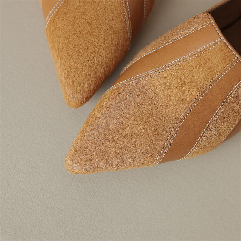Womens Flats Genuine Leather Slip-On Style