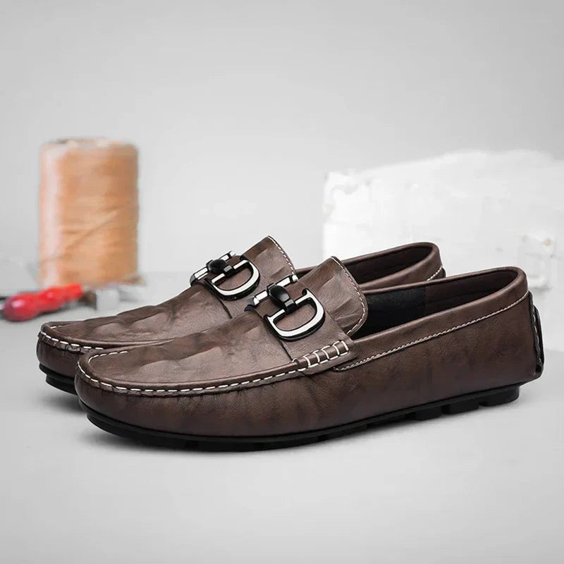Mens Loafers Genuine Leather Slip-On