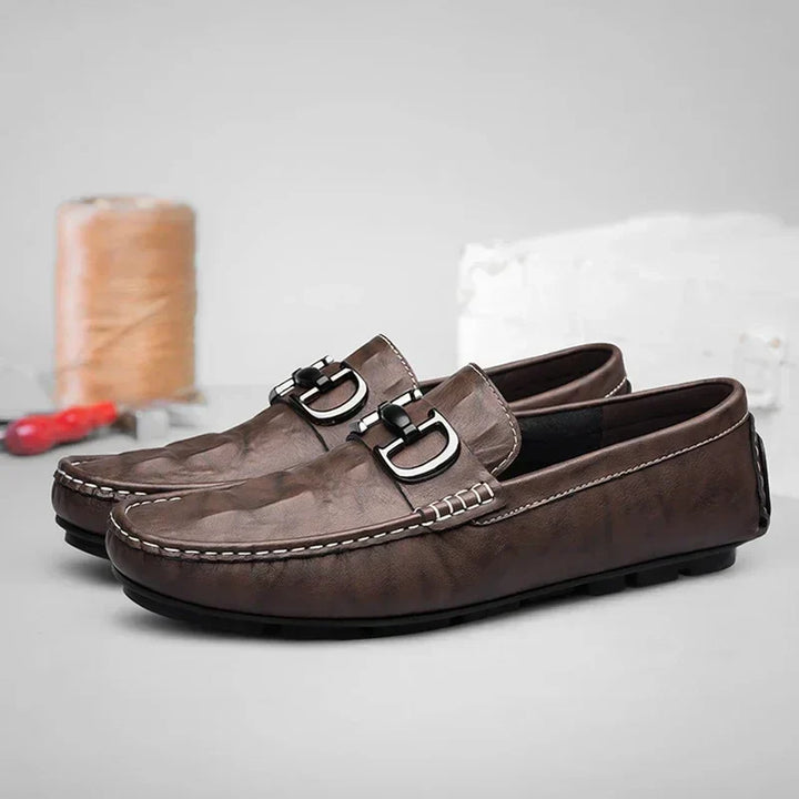 Mens Loafers Genuine Leather Slip-On