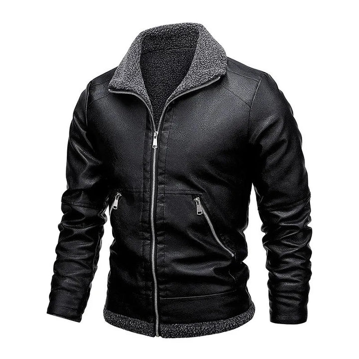 Mens Leather Biker Jacket Fitted Style