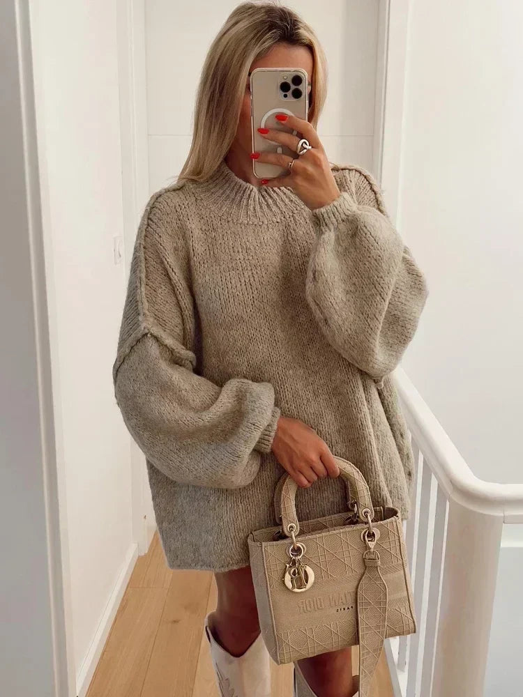 Womens Long Sweater Dress Comfortable Fit - BritishMode