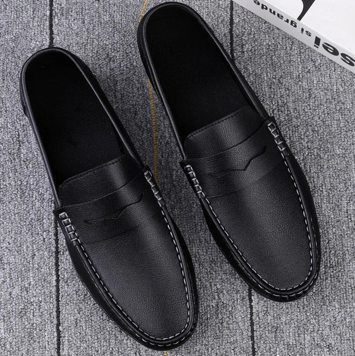 Mens Penny Loafers Leather Slip-On