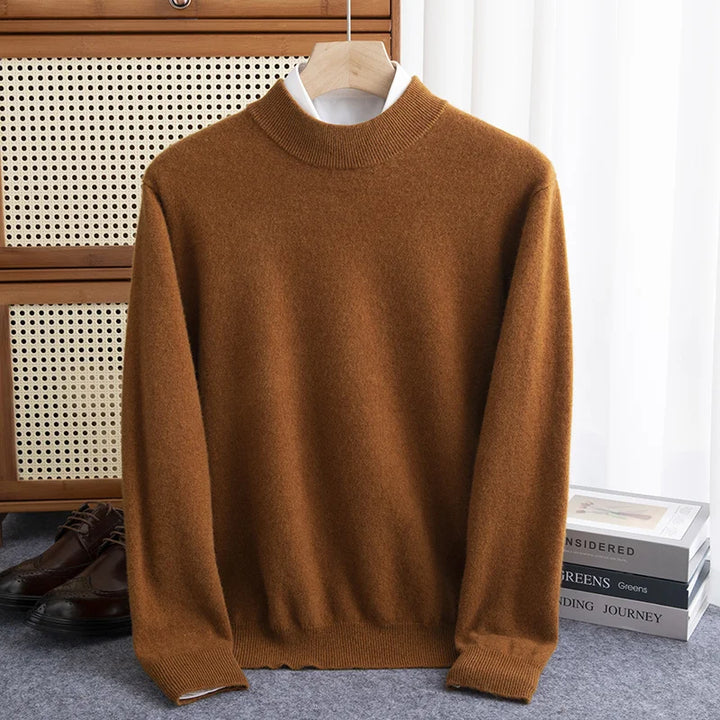 Mens Wool Pullover Classic Crew Neck