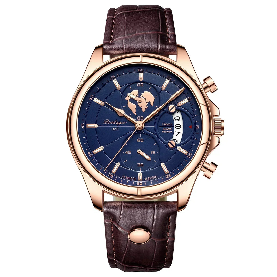 Unisex Leather Wristwatch Classic Vintage Style