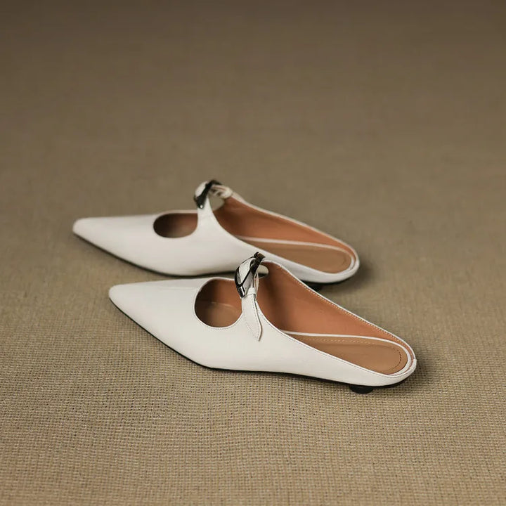 Womens Genuine Leather Mules Slip-On Style