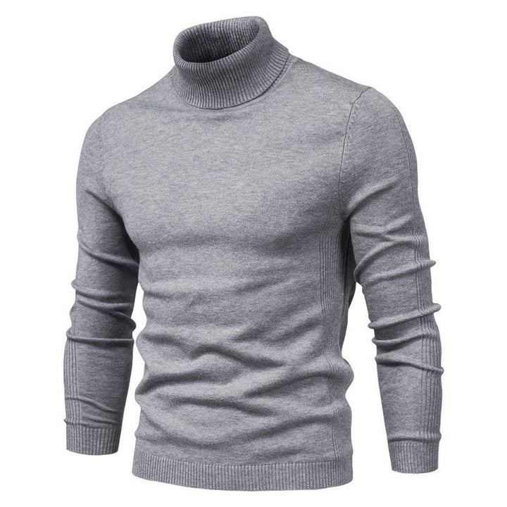 Mens Turtleneck Sweater Breathable Knit Fit