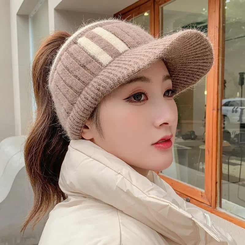 Womens Cable Knit Hat Warm