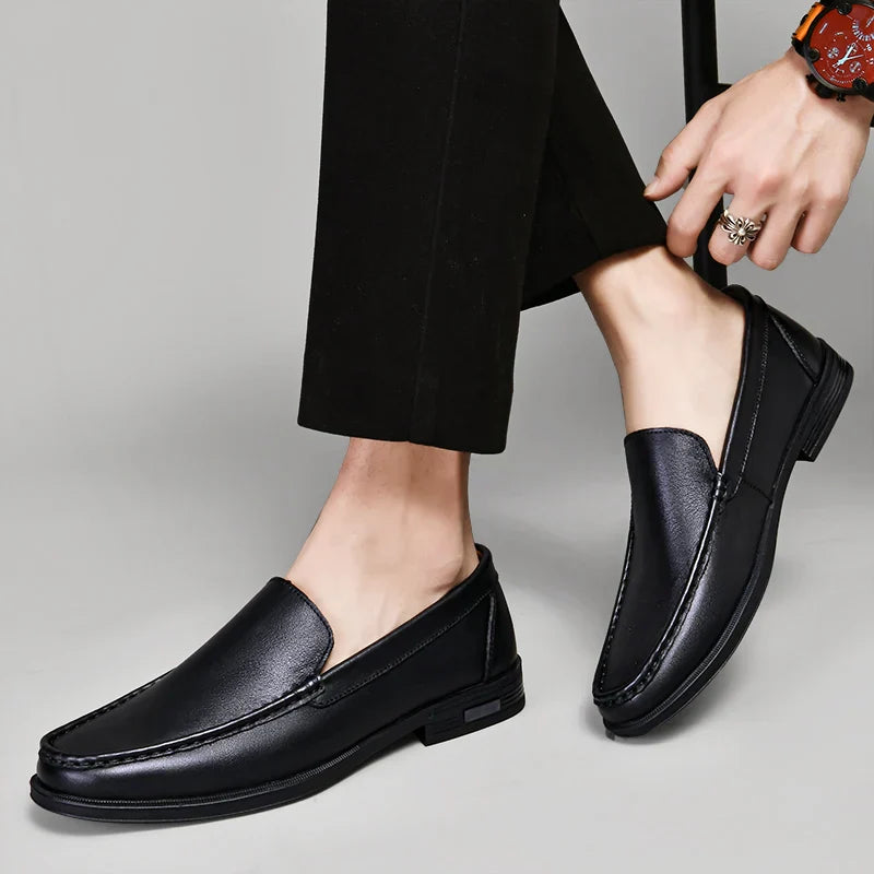 Mens Loafers Genuine Leather Slip-On