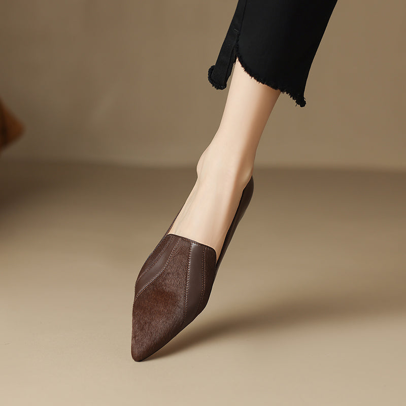 Womens Flats Genuine Leather Slip-On Style