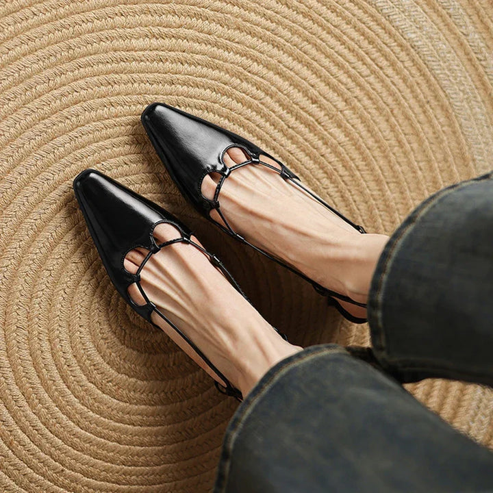Womens Genuine Leather Slingback Shoes