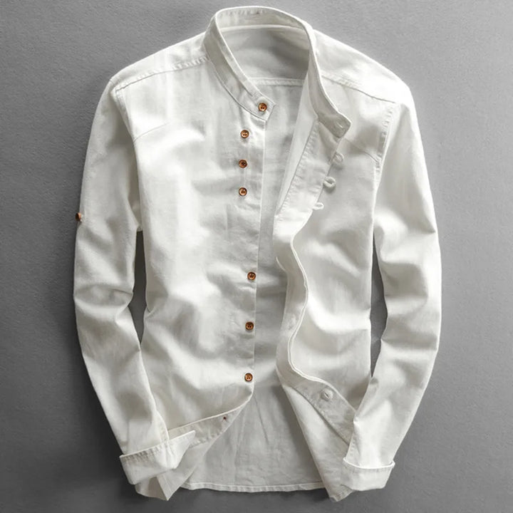 Mens Casual Shirt Linen Blend Regular Fit