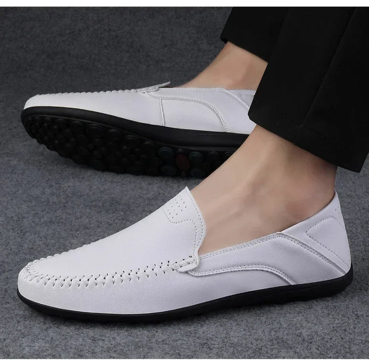 Mens Leather Loafers Slip-On Classic Fit